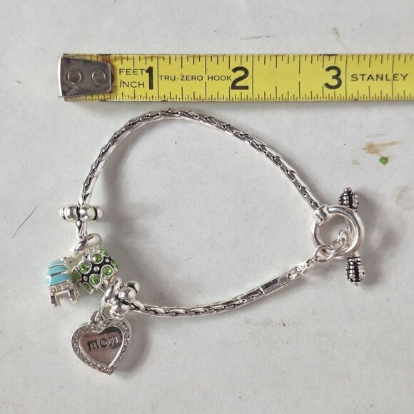 Davinci Silver Tone Charm Bracelet Mom Baby Carriage - Picture 6 of 6